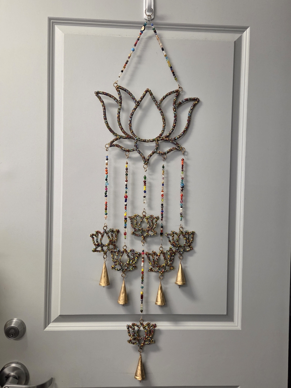 Handmade Multicolor Lotus Bell, Wind Chime, Wall Hanging